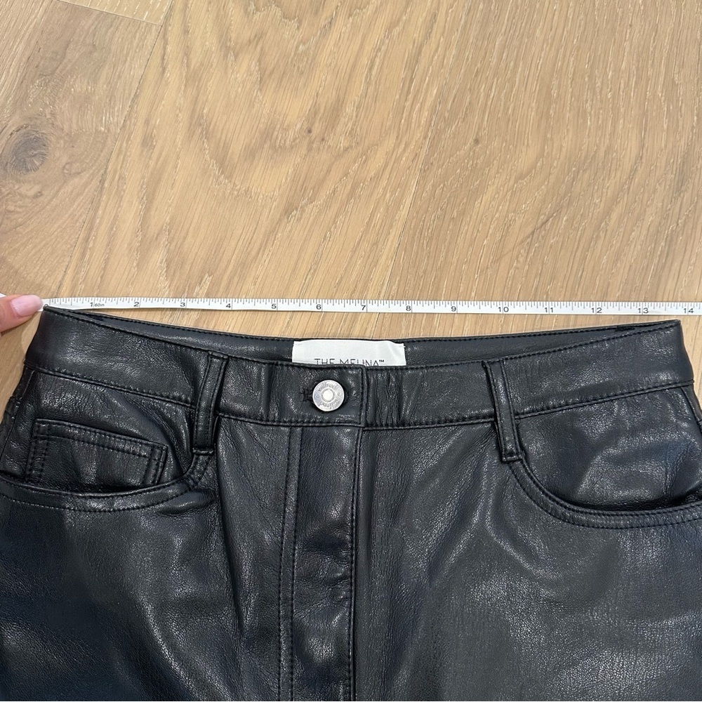Aritzia Wilfred Melina Faux Leather Pants High Rise Straight Leg Black Size 6 - Picture 6 of 15
